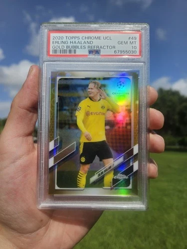2020 Topps Chrome Sapphire UEFA Erling Haaland GOLD SSP POP 2 PSA 10 💎