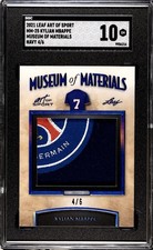 2021 Leaf Art of Sport Kylian Mbappe RELIC MATERIAL Game Used /6 SGC 10 GEM MINT