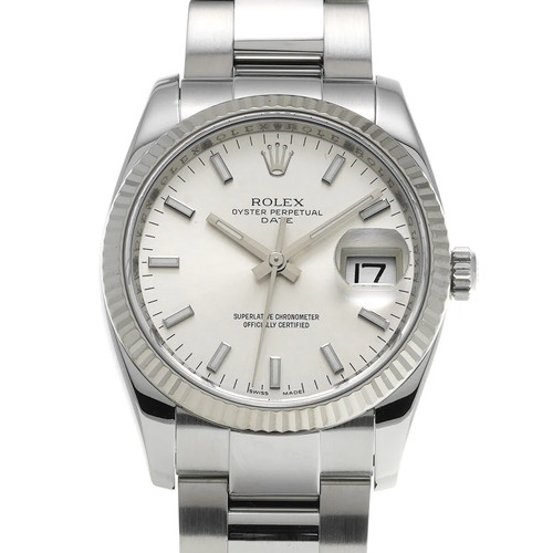 Rolex Oyster Perpetual Date 115234 34mm Silver #WW1615