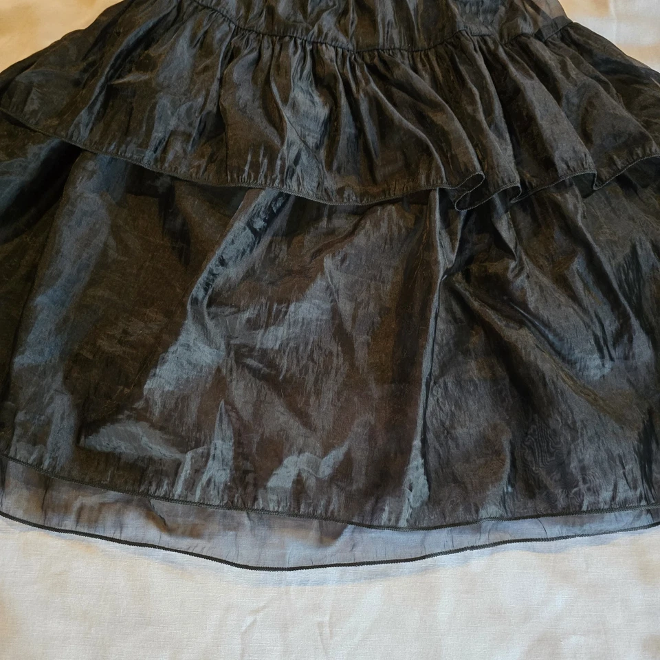 Girls Black Party Dress Size 13/14 Sleeveless Tiered Ruffle Skirt Holiday Formal - Image 4 of 4