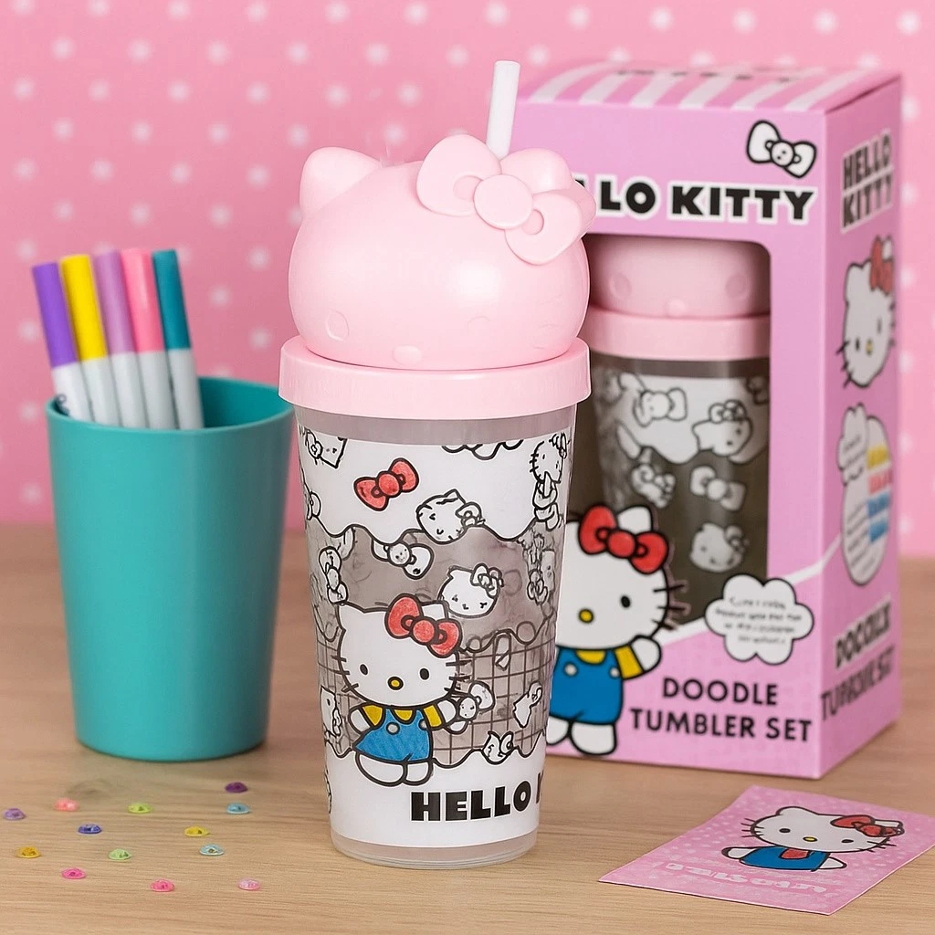 Set Contenitore Pranzo SANRIO Hello Kitty – Con Borsa Termica, Bottiglia E Adesivi – Per Bambine