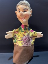 Antique Steiff Hand Puppet Boy With Brown Hair/Eyes 11" Tall Felt and Faux Fur