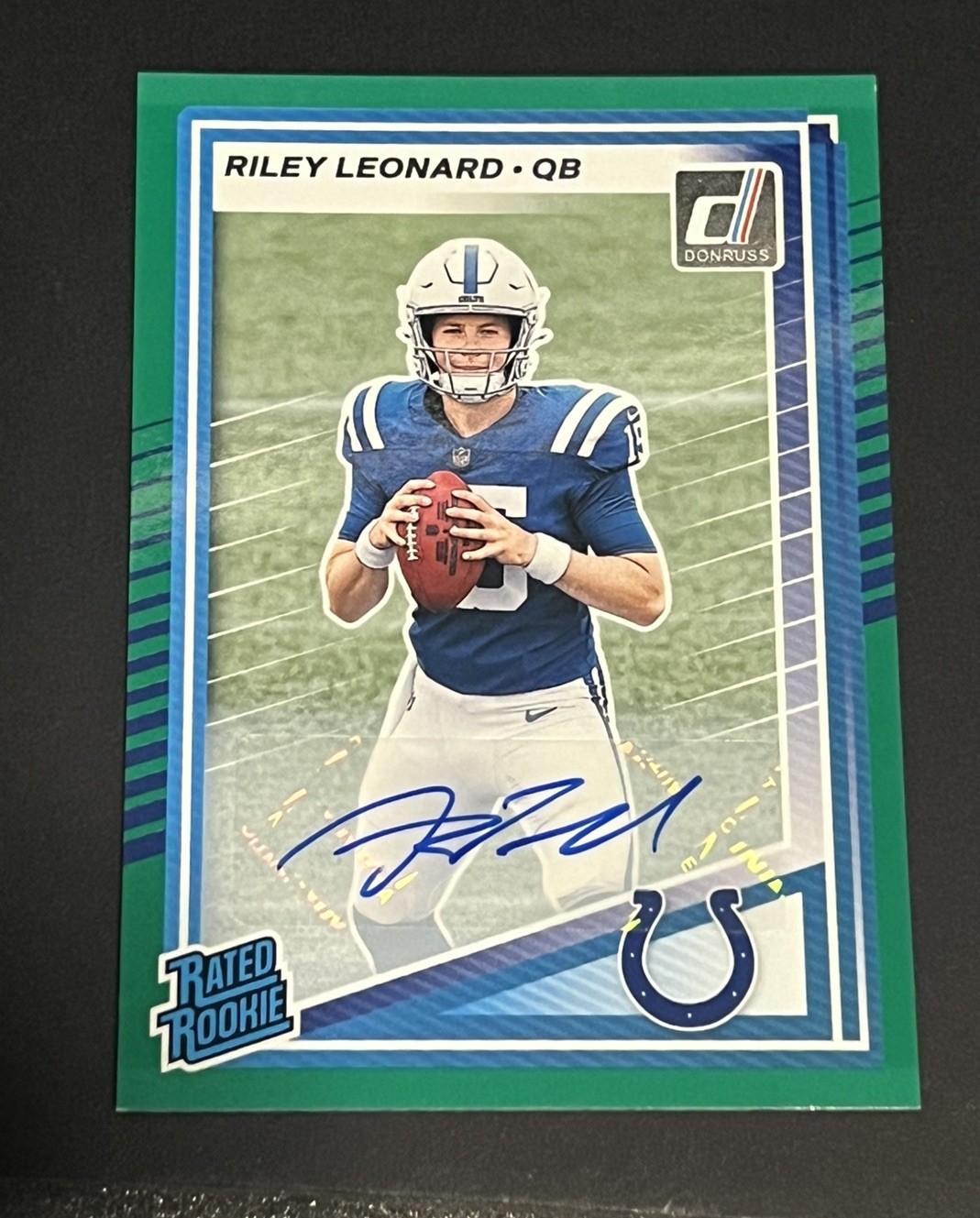 2025 Donruss #341 Riley Leonard Rated Rookies Autographs Green