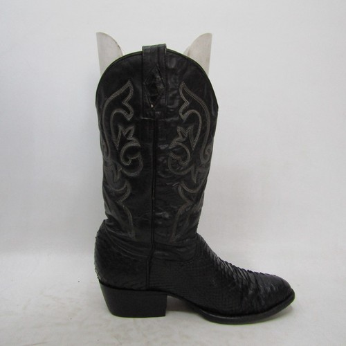 Villano Herren Größe 8,5 D Schwarz Leder Schlangenmuster Cowboy Western Stiefel - Bild 4 von 11