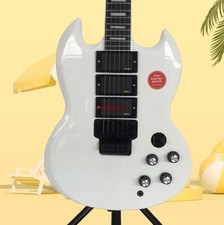 Factory Direct White S G Electric Guitar Mahogany Neck FR Bridge Black Hardware