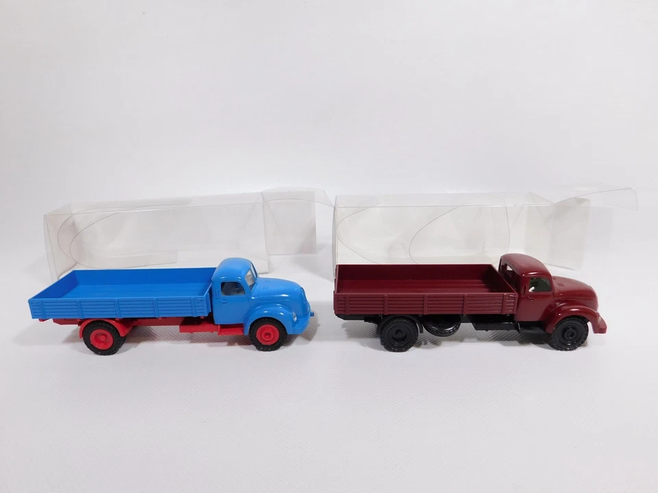 2X Wiking 1:50 Pritschen LKW Magirus S 6500 769 02 769 01 35 Mint Box #DI8-0,5 - Immagine 2 di 4