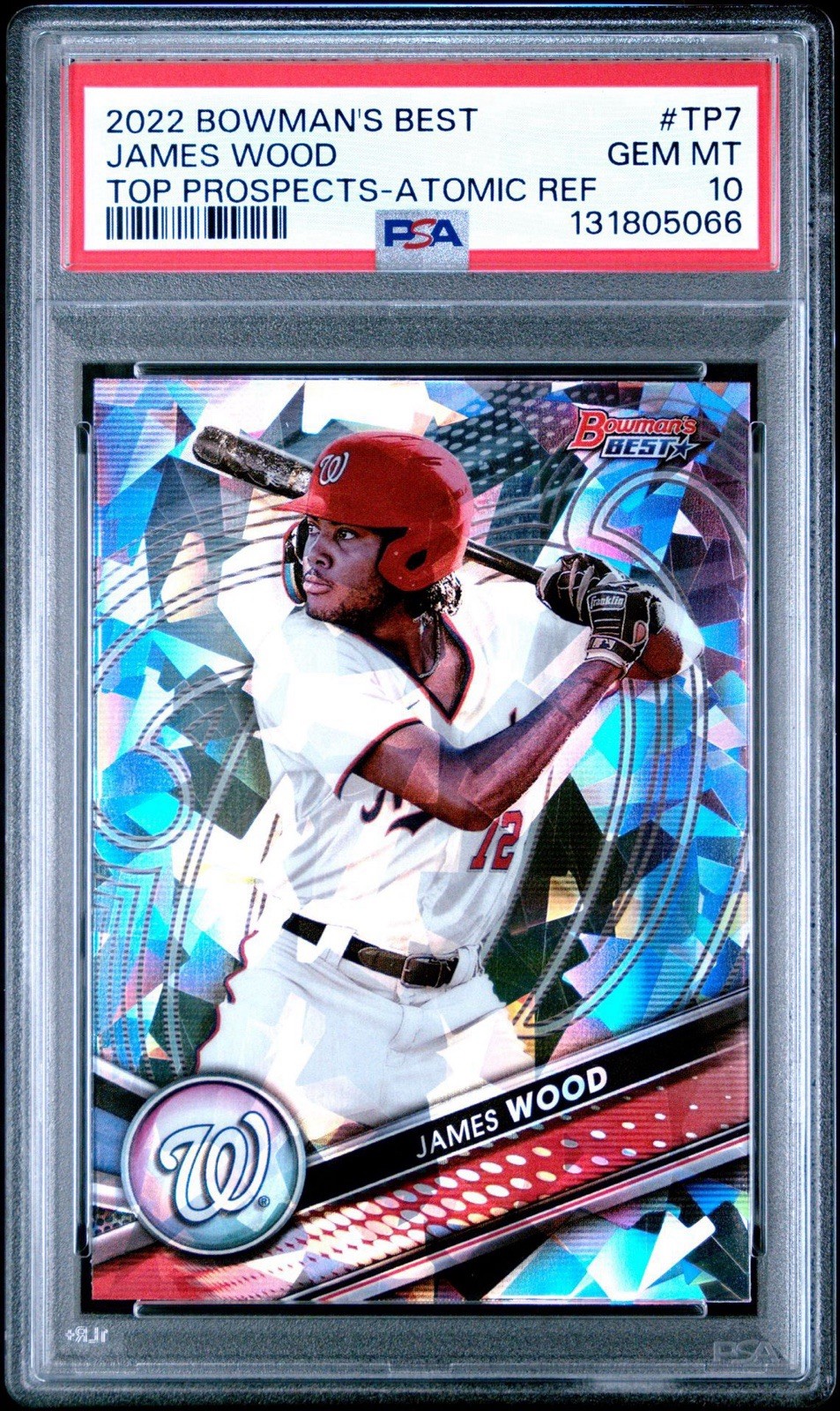 2022 Bowmans Best JAMES WOOD PSA 10 ATOMIC REFRACTOR GEM MINT #TP7