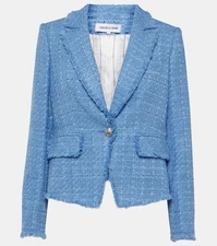   Veronica Beard Hosanna Tweed Dickey Jacket In Skylight Blue sz 16  