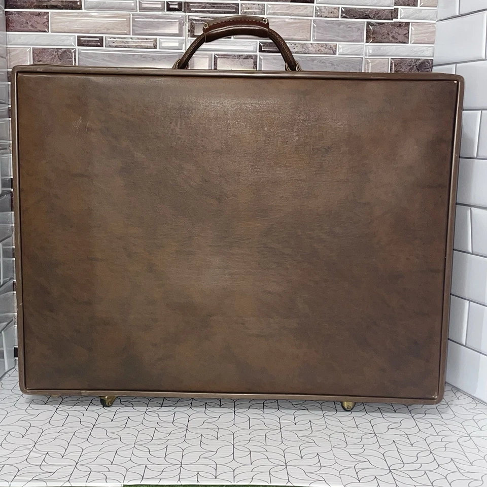 Vintage Hartmann Luggage Belting Brown Vinyl Paisley SuitCase 25x23x8 EUC - Image 2 of 4