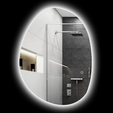 HOMCOM Specchio da Bagno con Illuminazione a LED Regolabile 80x5x60 cm Argento