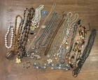 Vintage and Costume Jewelry Mixed Lot: Necklaces Bracelets Rings Brooches Multi