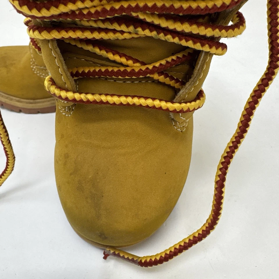 Botas de trabajo Faded Glory para niños pequeños talla 8 marrón tostado con cordones cremallera imitación cuero Foto 4 de 4