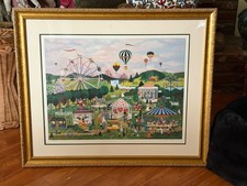 Jane Wooster Scott “Fitchburg Township Fair” Signed Lithograph 1988 Framed COA