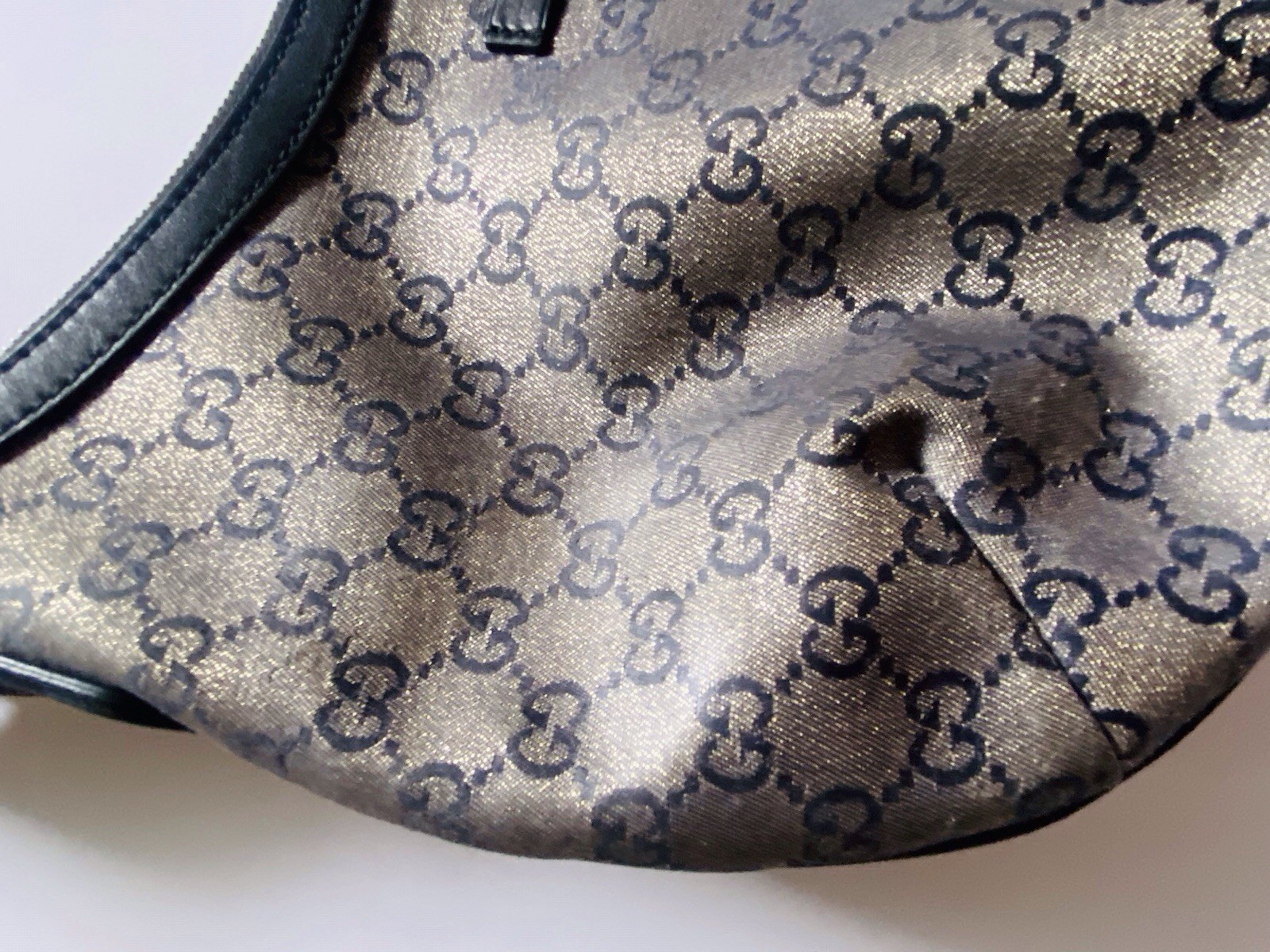 Auth Gucci Monogram Web Medium Half Moon Hobo Bag - image 5