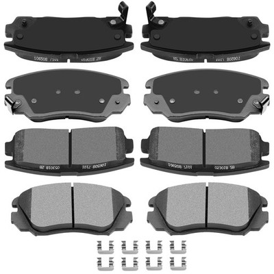 8PCS Front & Rear Ceramic Disc Brake Pads Set D1421 D1275