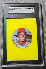 BOB GIBSON  1973 Topps Candy Lids PROOF SGC RaRiTy Fully Sized Rectangular 