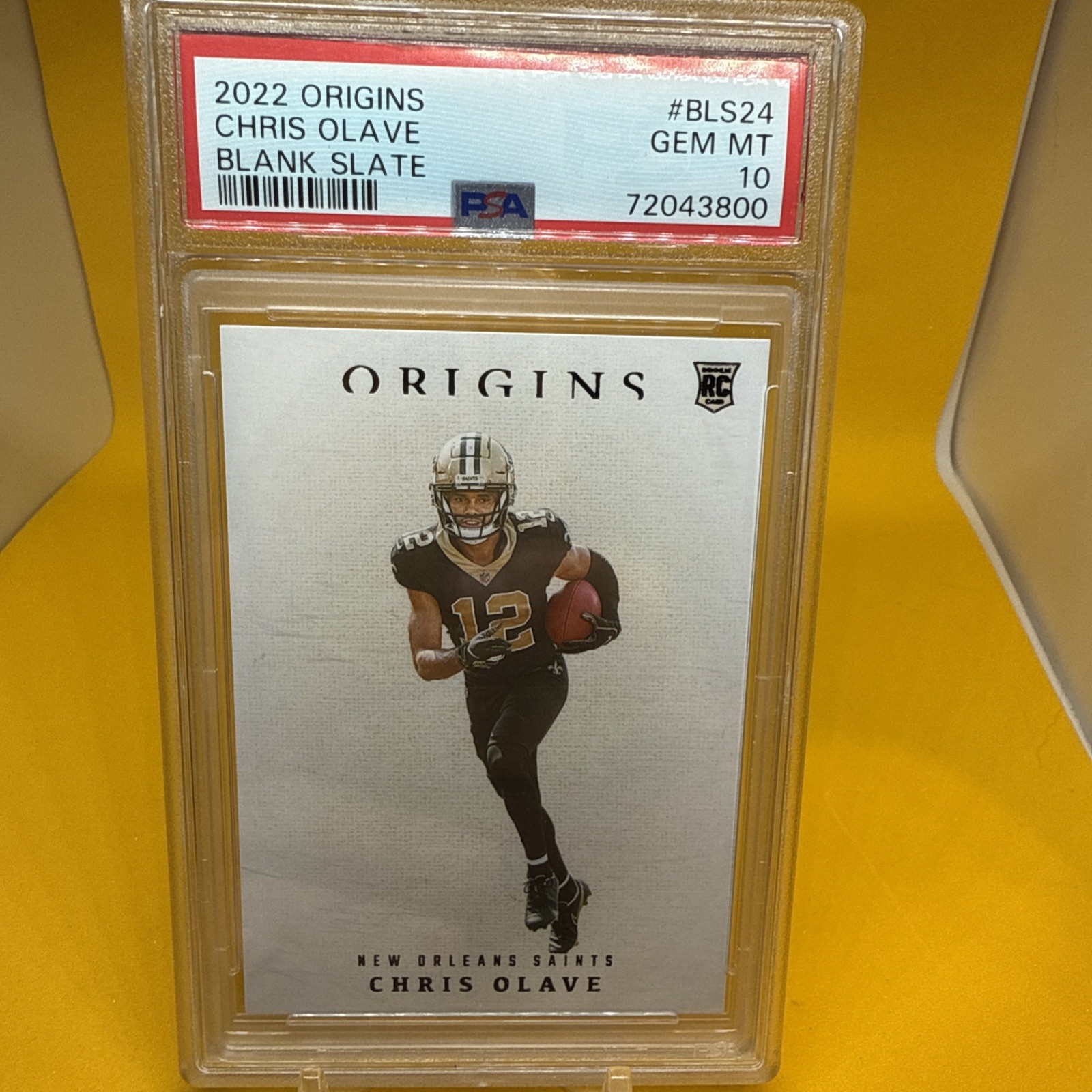 2022 Origins Chris Olave Blank Slate PSA 10 Rookie Saints Case Hit
