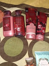 Bath Body Works Winter Candy Apple Bath Set 24hr Moisture Apple Scent