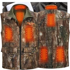 Heated Hunting Vest for Men with 10000mAh Battery Pack, Camo Heated Vest for ...