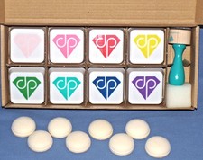 Diamond Press Ink Pads w/ 8 daubers Wood Handle New NonToxic Dye Free Shipping