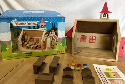 Original Sylvanian Families Schoolhouse W/ Box Tomy 1985 Epoch Company