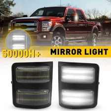White LED Side Mirror Clear Lens Turn Signal Light Lamps For 2013-14 Ford F-150