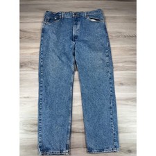 Vintage Levis 505 Mens 42x32 Blue Jeans Straight Leg Made in USA 1991 553 button
