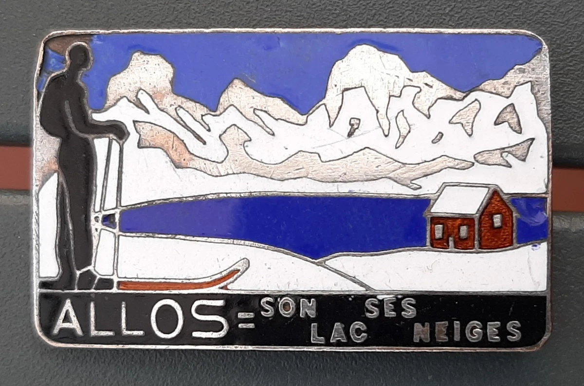 Insigne ancien montagne ski émail Rochebrune Cheron Royer Paris n°2