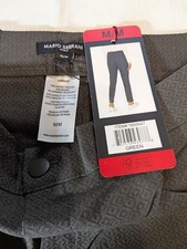 Mario Serrani Women's Textured Pull On Pants, Green/Grey Medium New w/Tags