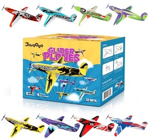 32 Pack Glider Planes 8" Long Flying Plane 8 Different Designs Easy Assembly