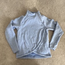 Athleta Girl Light Blue Fleece Pullover Sweatshirt Mock Neck Zipper M/8-10