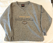 Harley Davidson Asheville NC American Legend Sweater S Made in USA Vintage Gray