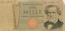 Italy / Italy - 1000 Lire - 1969 - Series CA - Used