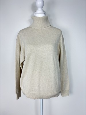 Wilfred Free Aritzia Sweater Womens XS Cream Turtleneck knit Merino Wool Blend