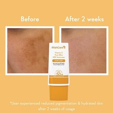 WishCare Vitamin C Pure Glow Milk Sunscreen SPF 50 Glowing Skin Protection 30g