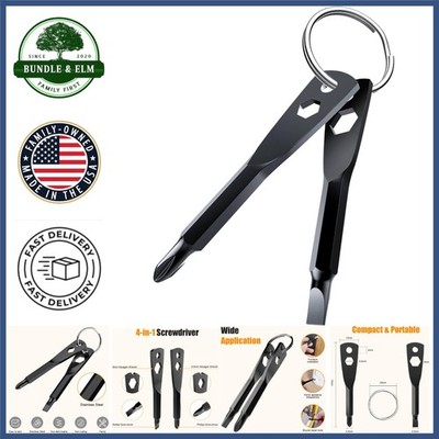 Portable Multi-Tool Screwdriver with Phillips, Slotted, and Hex Bit Features