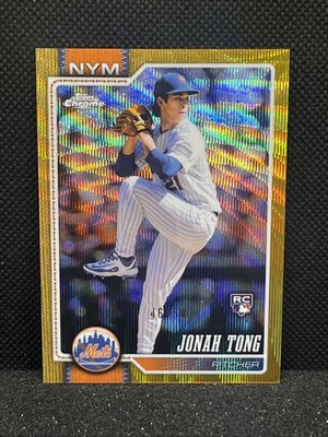 2026 Topps Chrome Jonah Tong Gold Wave Refractor Rookie 46/50 New York Mets