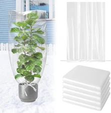 5-Pack Waterproof Plant Covers with Drawstring for Winter Freeze Protection
