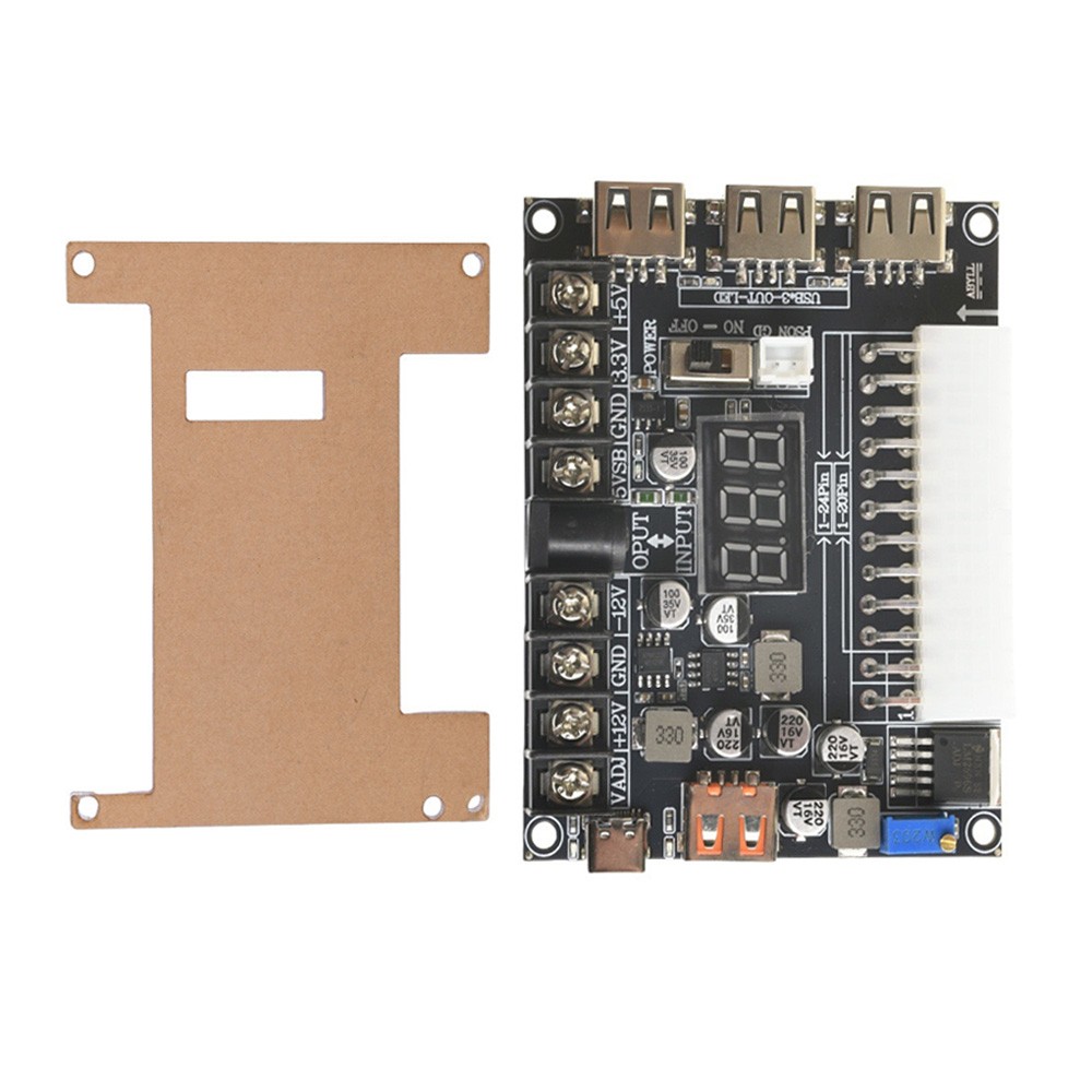 20/24 Pin ATX Power Adapter Board Module Power Supply Adapter Adjustable Voltage