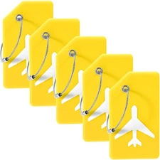 Silicone Luggage Tag Suitcases Stainless Loop TSA Approved Privacy Travel 5Pcs