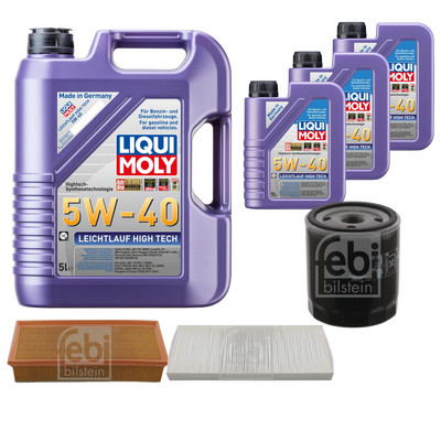 FEBI Inspektionspaket 8L LIQUI MOLY 5W-40 Leichtlauf High Tech für Fiat Ulysse