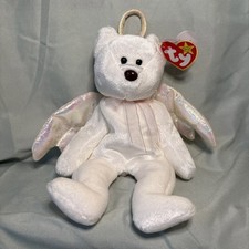 TY Beanie Baby - HALO the Angel Bear- MWMT Stuffed Animal Toy Christmas Holiday