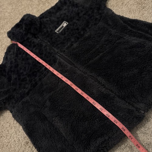 New Balance Sherpa Jacket Women’s Large Black Leopard Fleece Full-Zip #8640 - Picture 5 of 8
