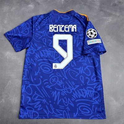 Authentic Real Madrid 2021-2022 Away Football Shirt ''Benzema 9'' Size Large