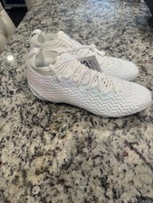 Under Armour Spotlight Pro NBY White Iridescent Football Cleats Mens Size 10