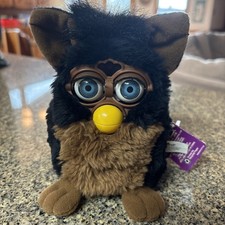 Gorilla Furby 1999 vintage raro giocattolo originale nero/marrone FUNZIONANTE anni 90