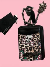 Ed Hardy Women&rsquo;s Skull Cheetah Card Wallet
