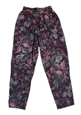 Vtg Laura Ashley high waisted Floral Pattern Pants Granny Cottage Wool Blend 12