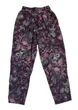 Vtg Laura Ashley high waisted Floral Pattern Pants Granny Cottage Wool Blend 12