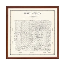Old Map of Terry County, TX 1926 - Vintage Texas Art